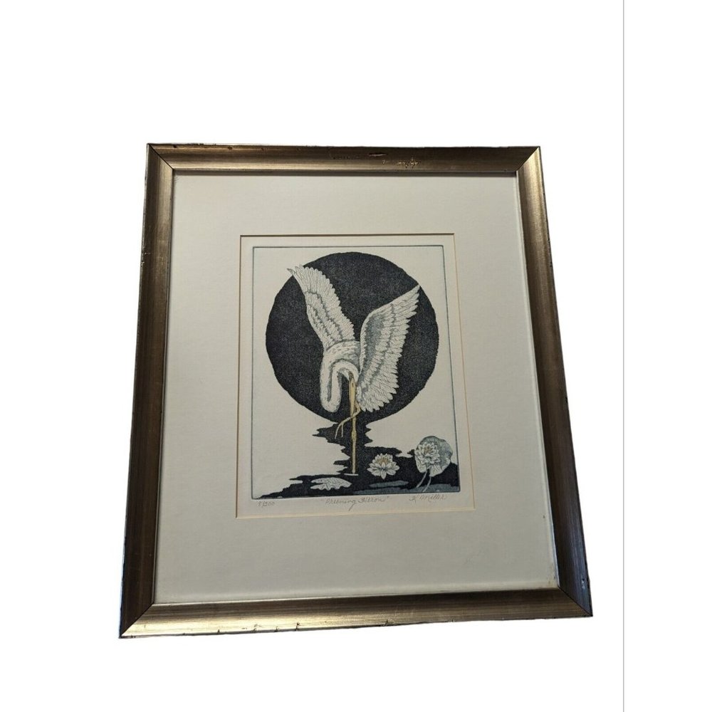 Kathy Miller Florida Preening Heron Limited Edition Print, K. Miller